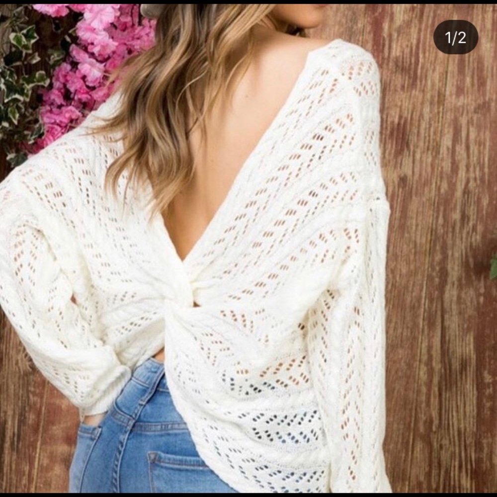 ⚡️CYBER SALE⚡️ Cable Knit Twisted Back Sweater